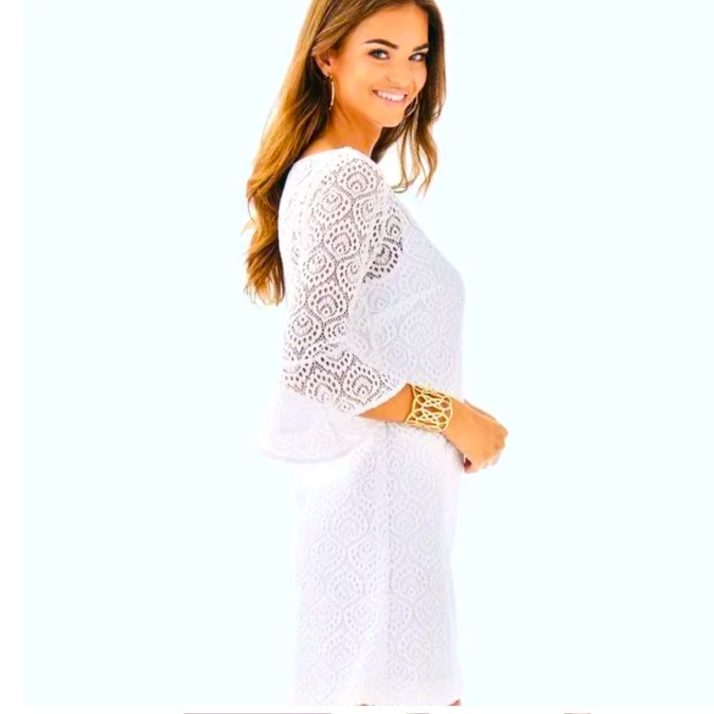 Lilly Pulitzer Fontaine Dress in Resort White Gypsea Lace size XS NWOT